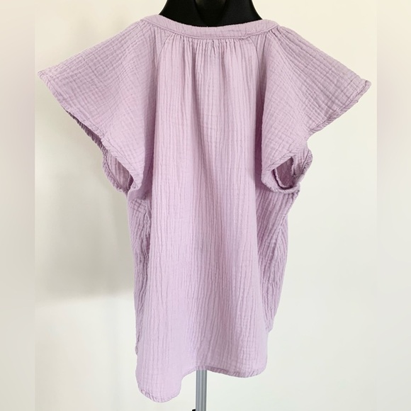 Universal Thread Cotton Gauze Flutter Sleeve Top - Picture 2 of 9